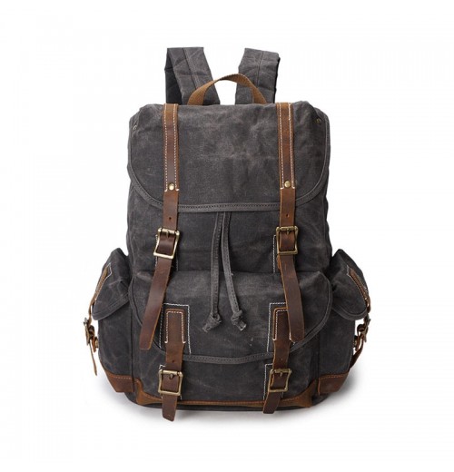 Canvas Leather Rucksack 15.6 Backpack