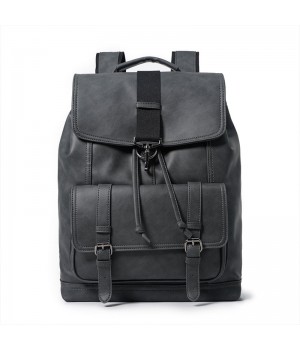 Black Leather 15 inch Laptop Bag