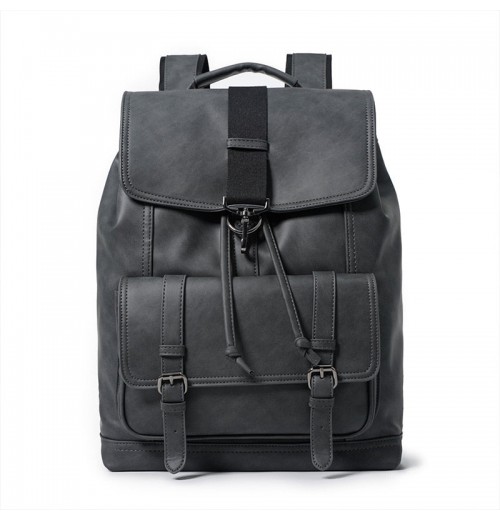 Black Leather 15 inch Laptop Bag